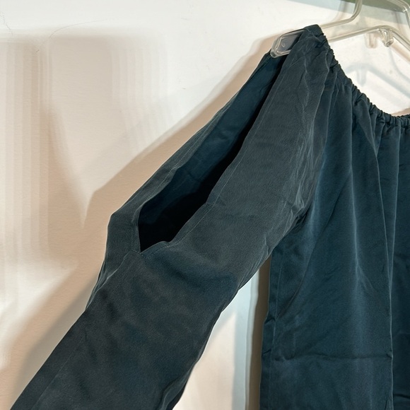 CHASER x revolve casual could shoulder long sleeve silk mini dress lined medium - Picture 3 of 9